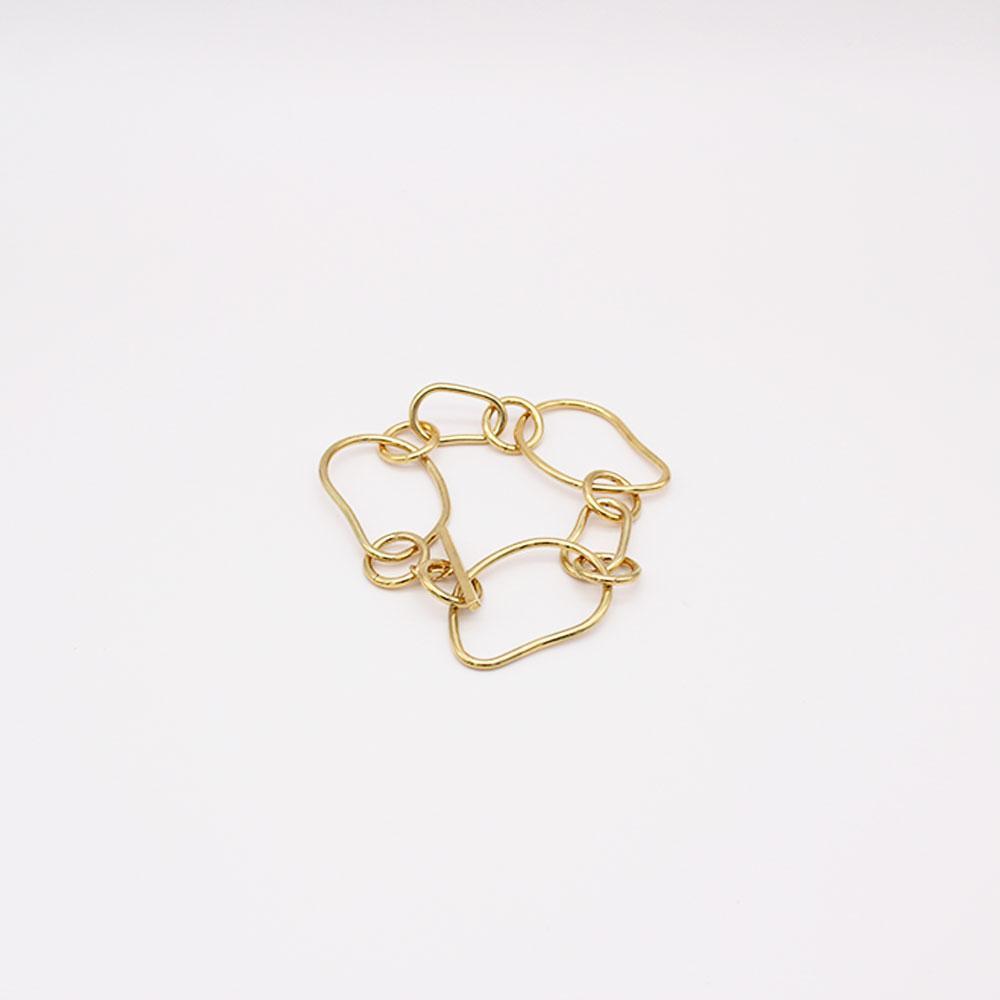 Ellen-Bracelet-Silver-Plated-Gold-Plated-Abstract-Link-Bracelet-T-Bar-Fastening-Womens-Jewellery